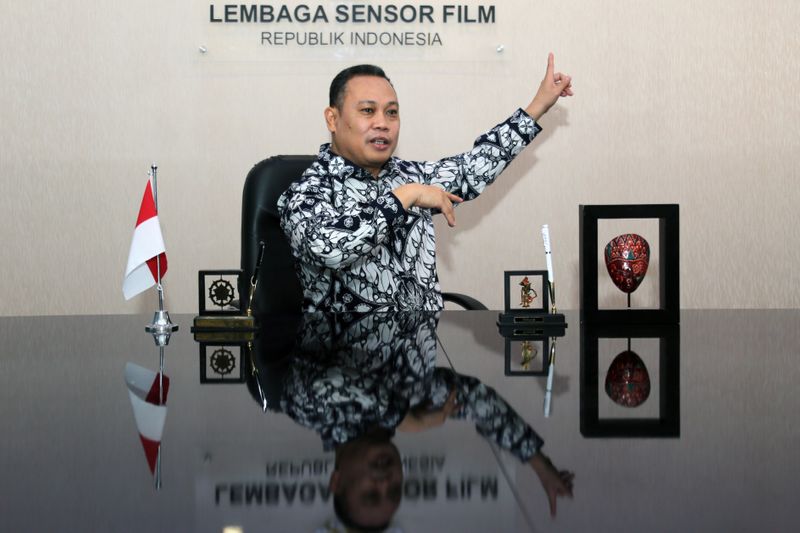 Ketua Lembaga Sensor Film (LSF) Rommy Fibri Hardiyanto di Kantor LSF Jakarta, Rabu (31/1/2024). IVOOX/Budi Yanto