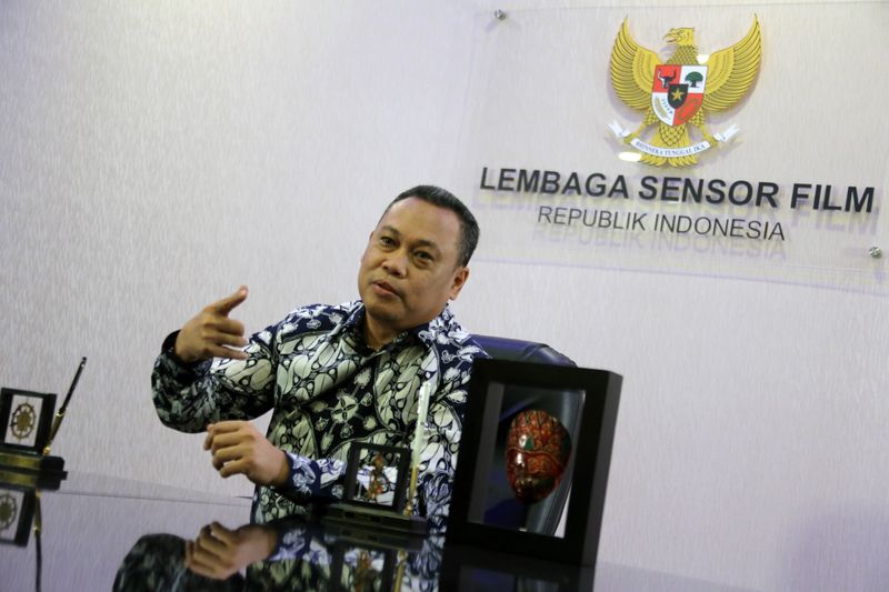 Ketua Lembaga Sensor Film (LSF) Rommy Fibri Hardiyanto di Kantor LSF Jakarta, Rabu (31/1/2024). IVOOX/Budi Yanto