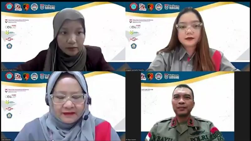 WhatsApp Image 2024-05-23 at 05 08 22 Tangkapan layar webinar nasional bertema “Komunikasi di Era Digital dan Kekerasan Berbasis Gender Online “Love and Lies: Navigating Online Romance Safely in the Digital Age” Selasa (21/5/2024) yang digelar secara daring. Ivoox.id/Fahrurrazi Assyar.